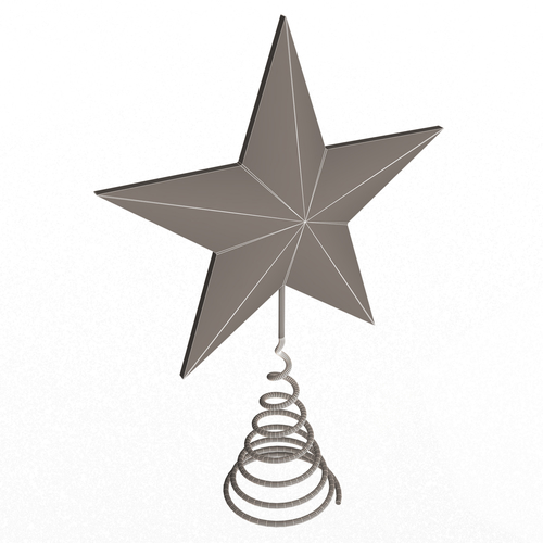 Gold Star Tree Topper 3D Print 499514