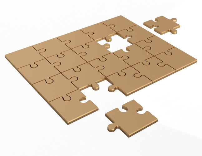 Golden Jigsaw Puzzle 03 3D Print 499515