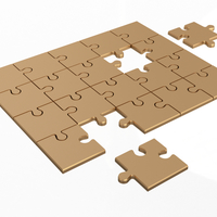 Small Golden Jigsaw Puzzle 03 3D Printing 499515