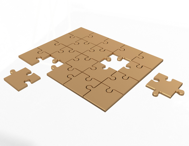 Golden Jigsaw Puzzle 03 3D Print 499516