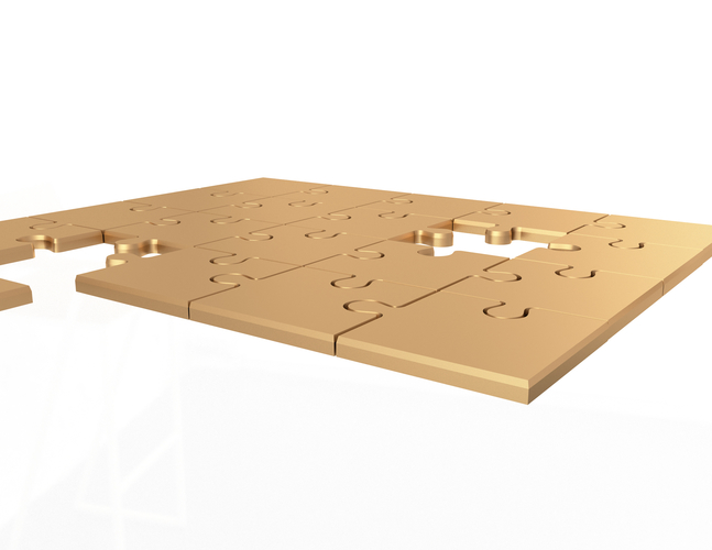 Golden Jigsaw Puzzle 03 3D Print 499517