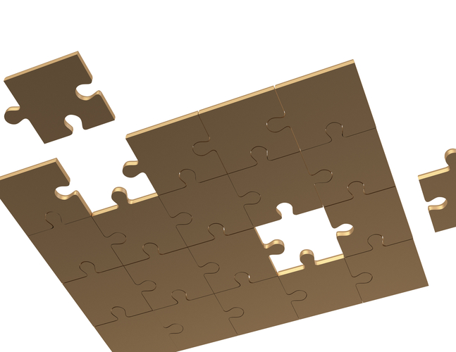 Golden Jigsaw Puzzle 03 3D Print 499519