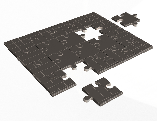 Golden Jigsaw Puzzle 03 3D Print 499520