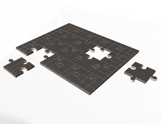 Golden Jigsaw Puzzle 03 3D Print 499521