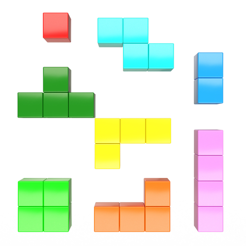 Tetris Bricks Set 3D Print 499640