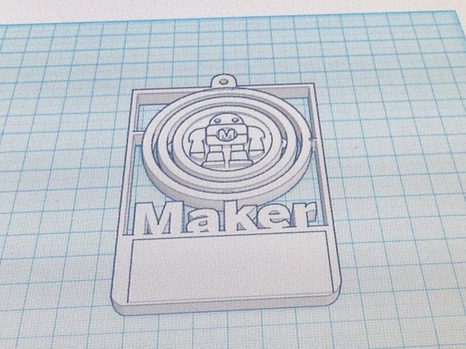 Maker Customizable Badge w/ Gimbal 3D Print 49965