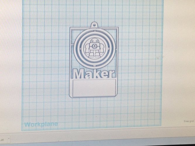 Maker Customizable Badge w/ Gimbal 3D Print 49966