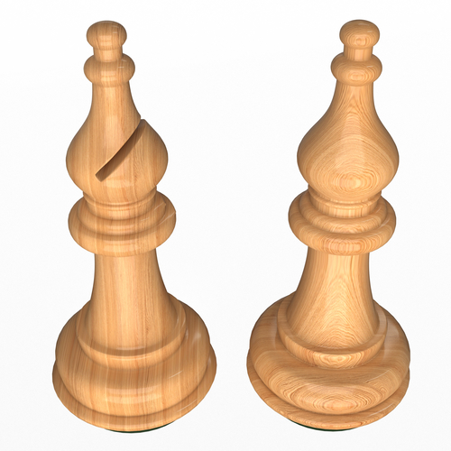 3D Wooden Chess Bishop 3D Print 499706