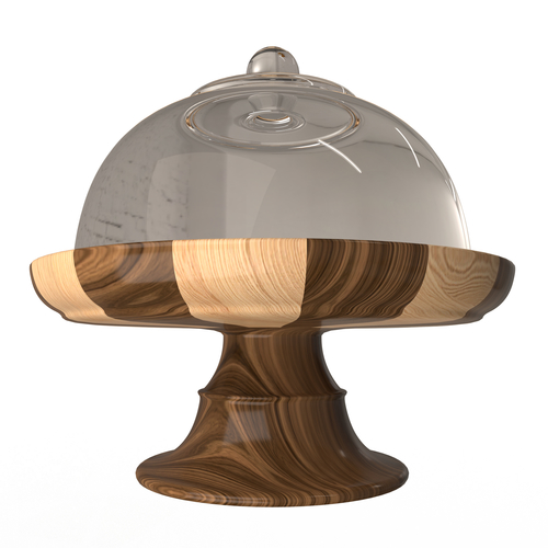 Cake Stand Wooden with Dome 3D Print 499949