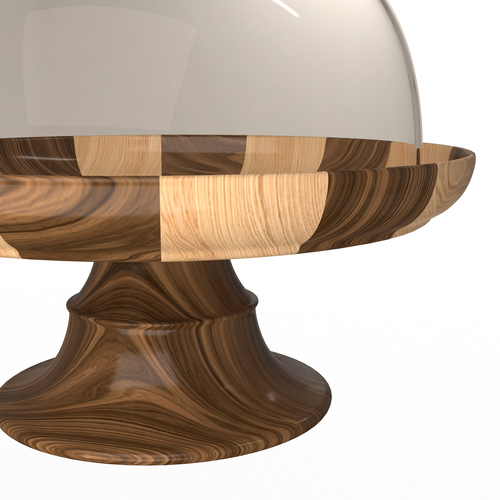 Cake Stand Wooden with Dome 3D Print 499951