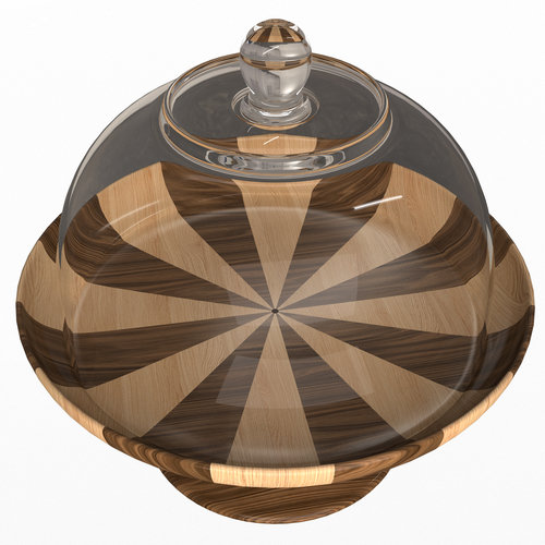 Cake Stand Wooden with Dome 3D Print 499952