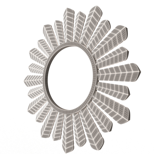 Leaf Round Mirror 02 3D Print 500426