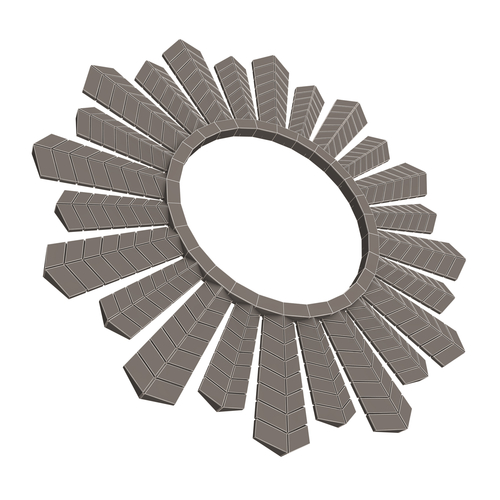 Leaf Round Mirror 02 3D Print 500431