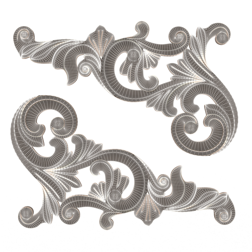 Corner Carved Plaster Molding Decoration 05 3D Print 500828