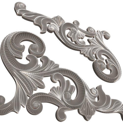 Corner Carved Plaster Molding Decoration 05 3D Print 500829