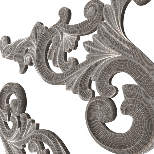 Corner Carved Plaster Molding Decoration 05 3D Print 500830