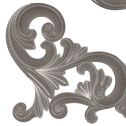 Corner Carved Plaster Molding Decoration 05 3D Print 500831