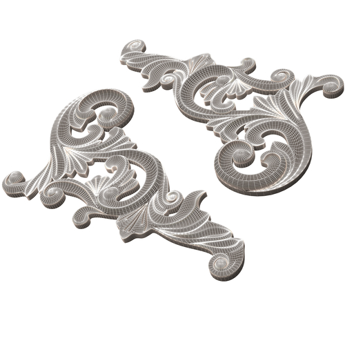 Corner Carved Plaster Molding Decoration 05 3D Print 500833