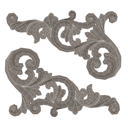 Corner Carved Plaster Molding Decoration 05 3D Print 500834