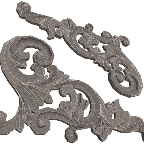 Corner Carved Plaster Molding Decoration 05 3D Print 500835