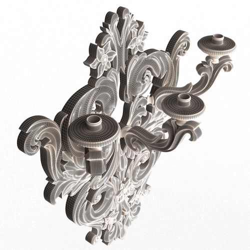 Classic Wall Chandelier 03 3D Print 501157