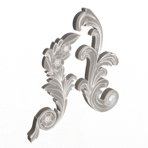 Corner Carved Plaster Molding Decoration 06 3D Print 501247