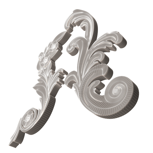 Corner Carved Plaster Molding Decoration 06 3D Print 501248