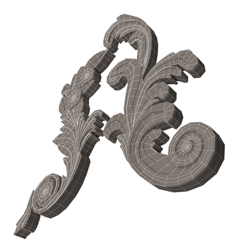 Corner Carved Plaster Molding Decoration 06 3D Print 501254