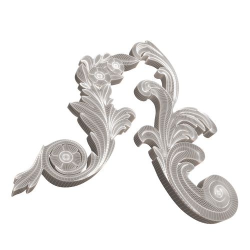 Corner Carved Plaster Molding Decoration 06 3D Print 501262