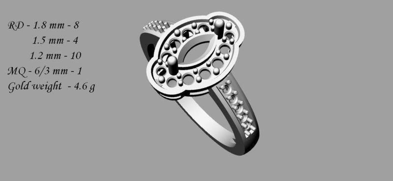 Ladies Ring with Marquise Centre stone