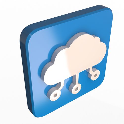 Digital Cloud Icon 3D Print 501380