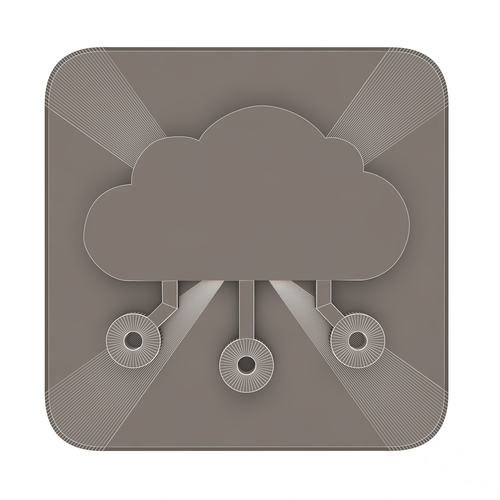 Digital Cloud Icon 3D Print 501383