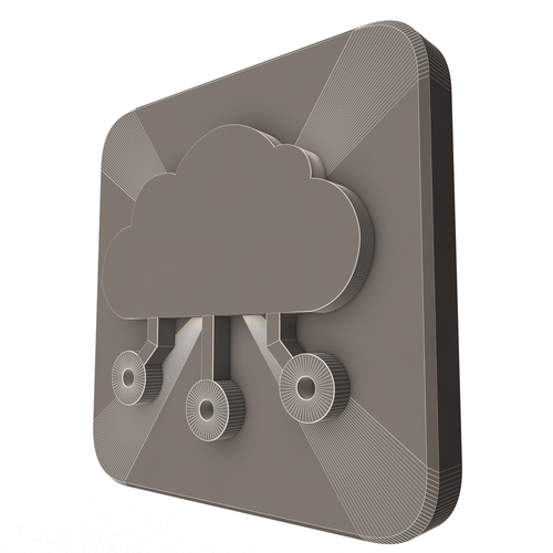 Digital Cloud Icon 3D Print 501385