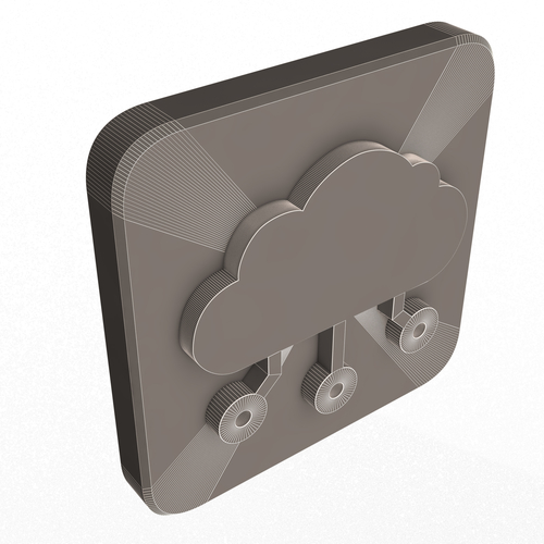 Digital Cloud Icon 3D Print 501386