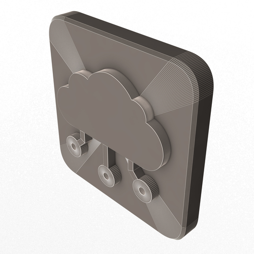 Digital Cloud Icon 3D Print 501387