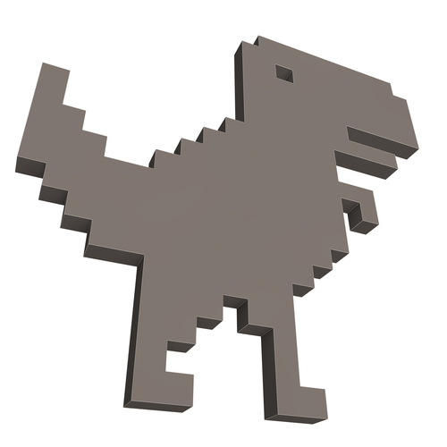 Google Chrome Dino Decoration Simple Print by THop3D, Download free STL  model