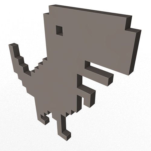 Chrome Dino 3D model