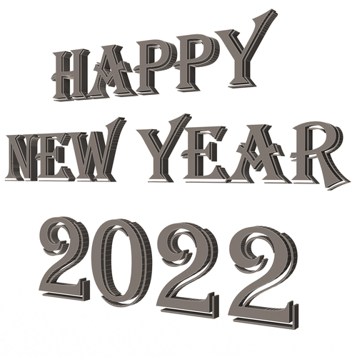 Happy New Year 2022 01 3D Print 501451