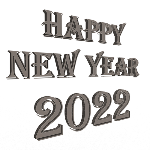 Happy New Year 2022 01 3D Print 501452