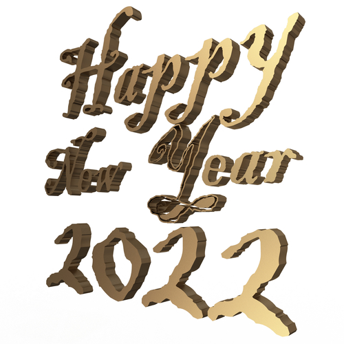 Happy New Year 2022 02 3D Print 501459