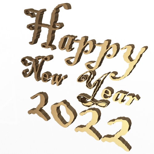 Happy New Year 2022 02 3D Print 501462