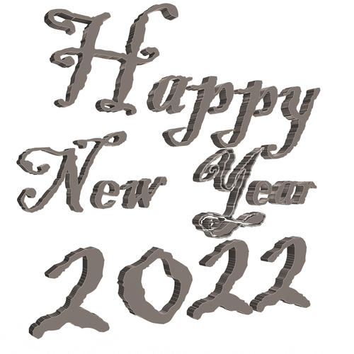Happy New Year 2022 02 3D Print 501463