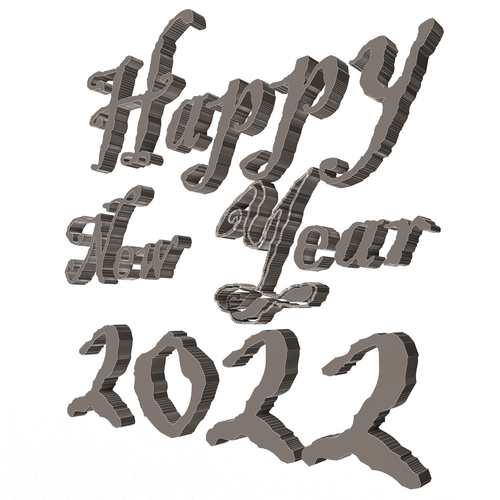 Happy New Year 2022 02 3D Print 501465