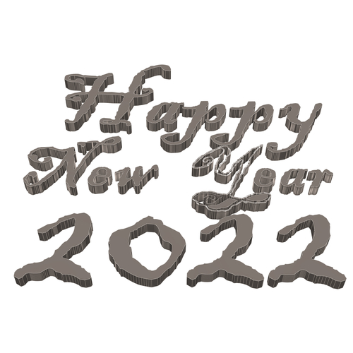Happy New Year 2022 02 3D Print 501467