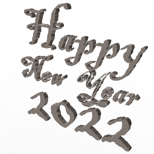 Happy New Year 2022 02 3D Print 501468
