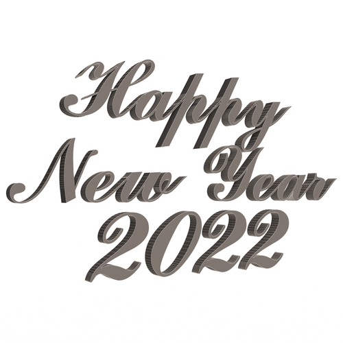 Happy New Year 2022 03 3D Print 501475