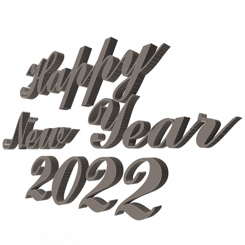 Happy New Year 2022 03 3D Print 501477