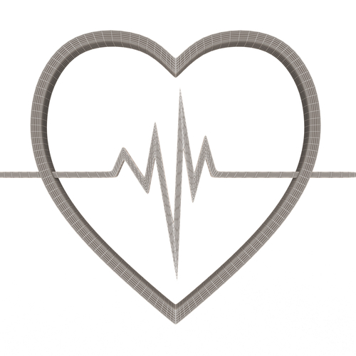 Heartbeat Pulse Symbol 3D Print 501487