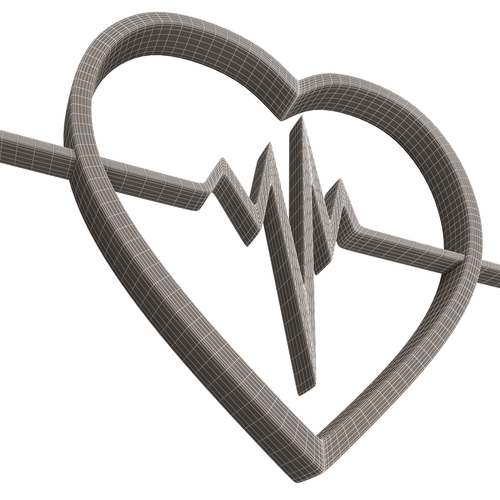 Heartbeat Pulse Symbol 3D Print 501488