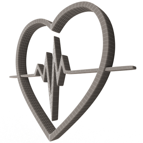 Heartbeat Pulse Symbol 3D Print 501489